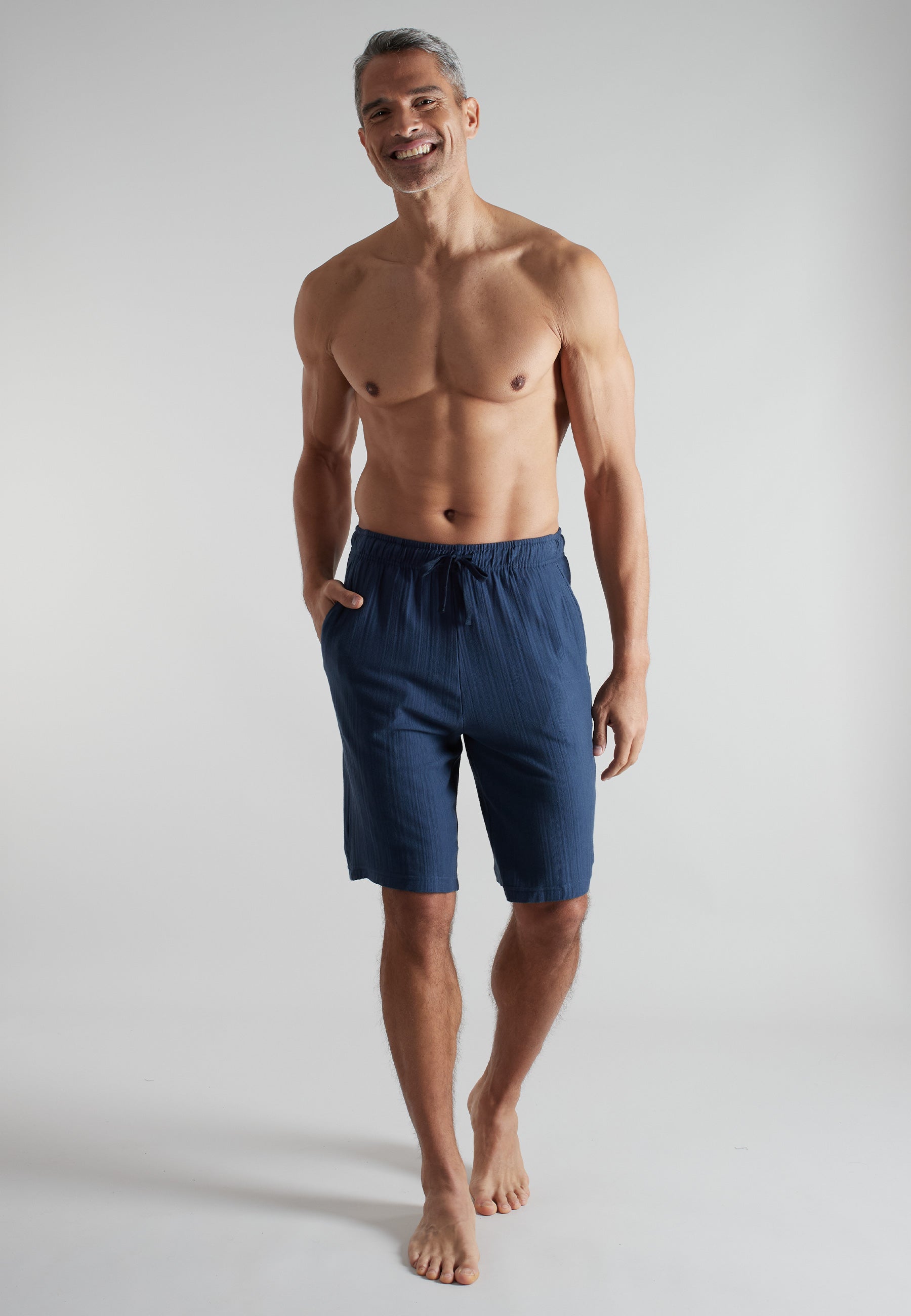 CECEBA Herren Bermuda blau längsgestreift