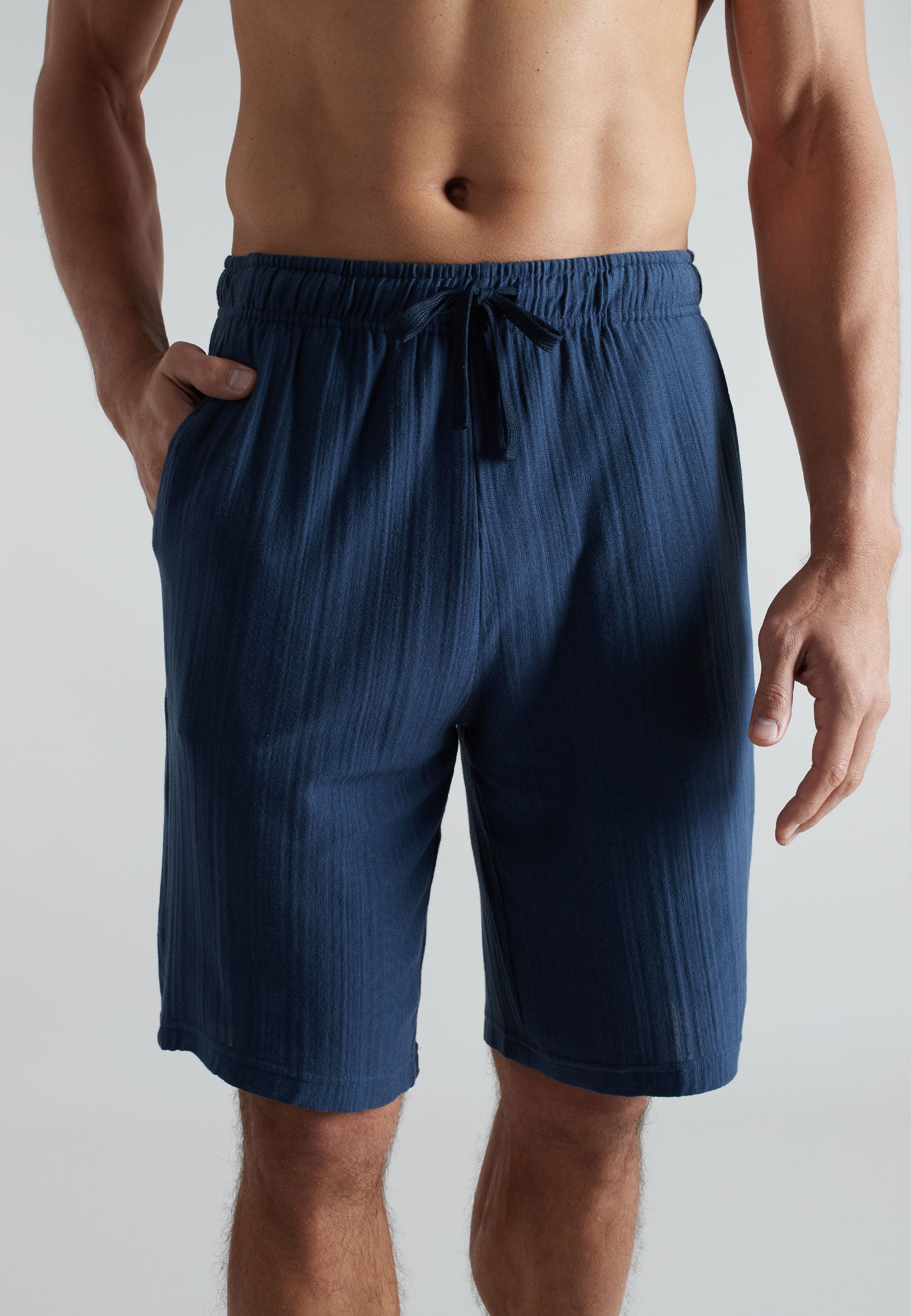 CECEBA Herren Bermuda blau längsgestreift