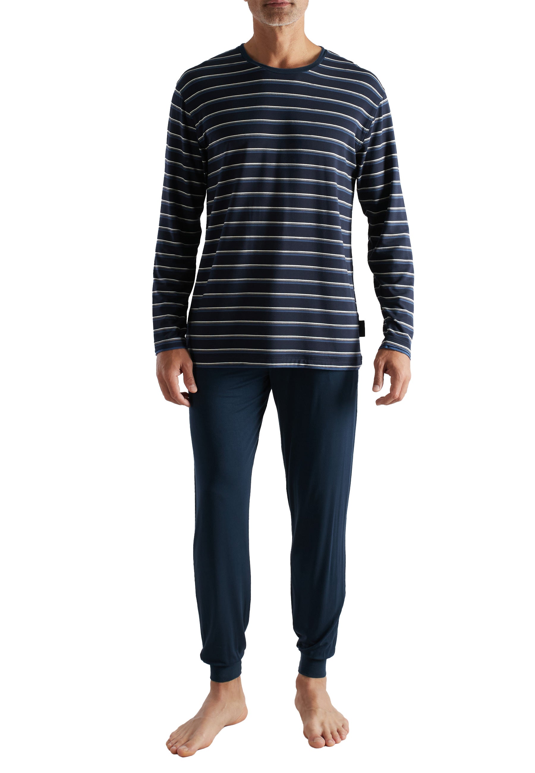 CECEBA Herren Pyjama blau quergestreift