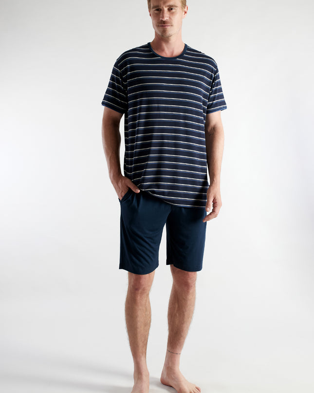 CECEBA Herren Shorty blau quergestreift