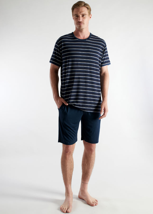 CECEBA Herren Shorty blau quergestreift