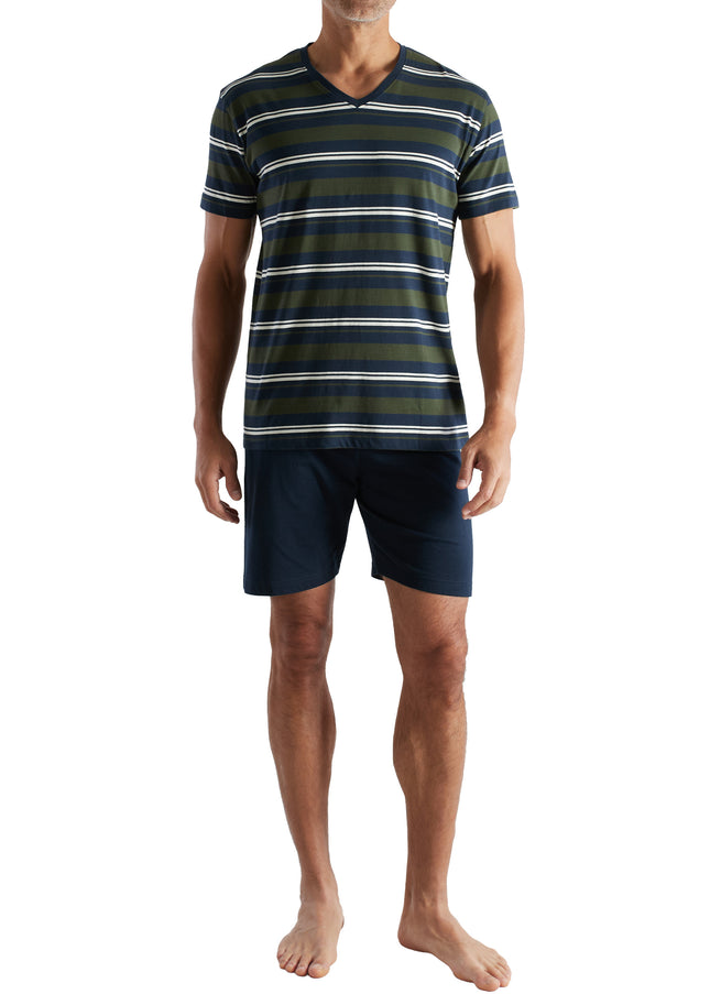 CECEBA Herren Shorty grün quergestreift