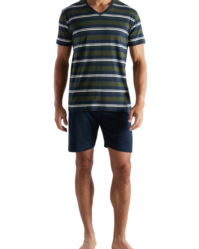 CECEBA Herren Shorty grün quergestreift