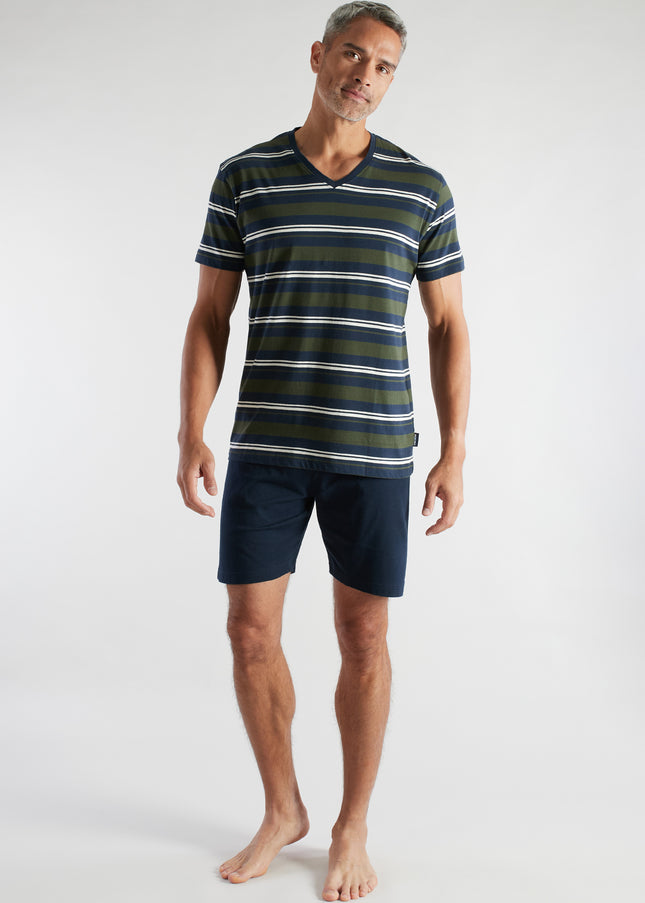 CECEBA Herren Shorty grün quergestreift