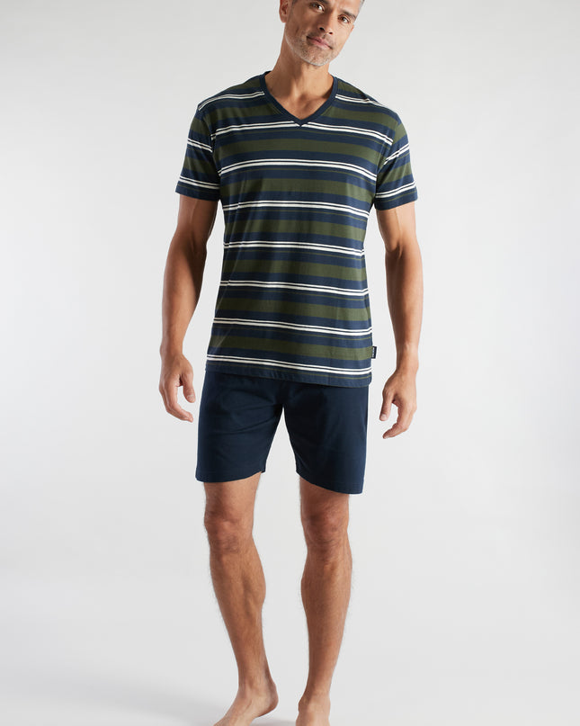 CECEBA Herren Shorty grün quergestreift