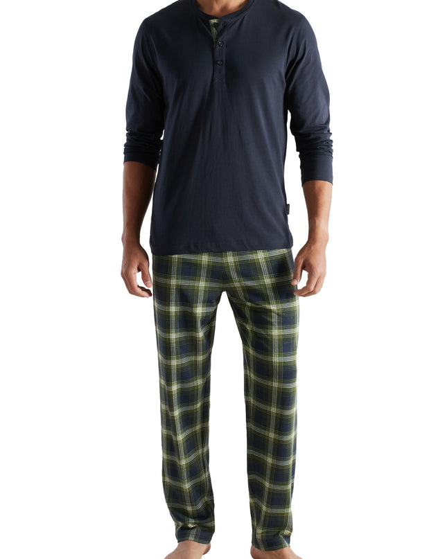 CECEBA Herren Pyjama grün kariert