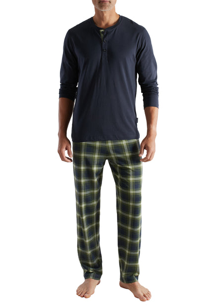 CECEBA Herren Pyjama grün kariert