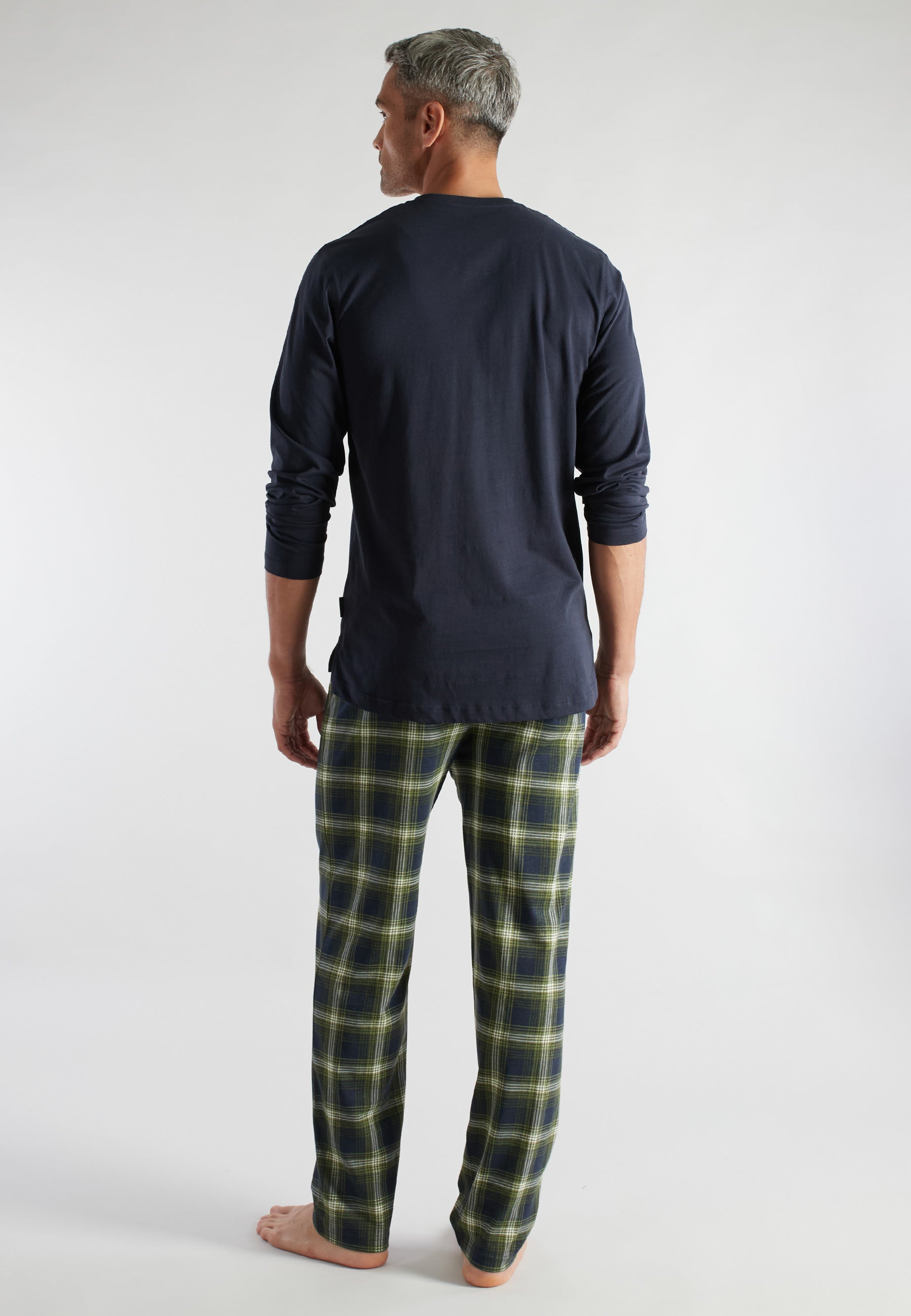 CECEBA Herren Pyjama grün kariert