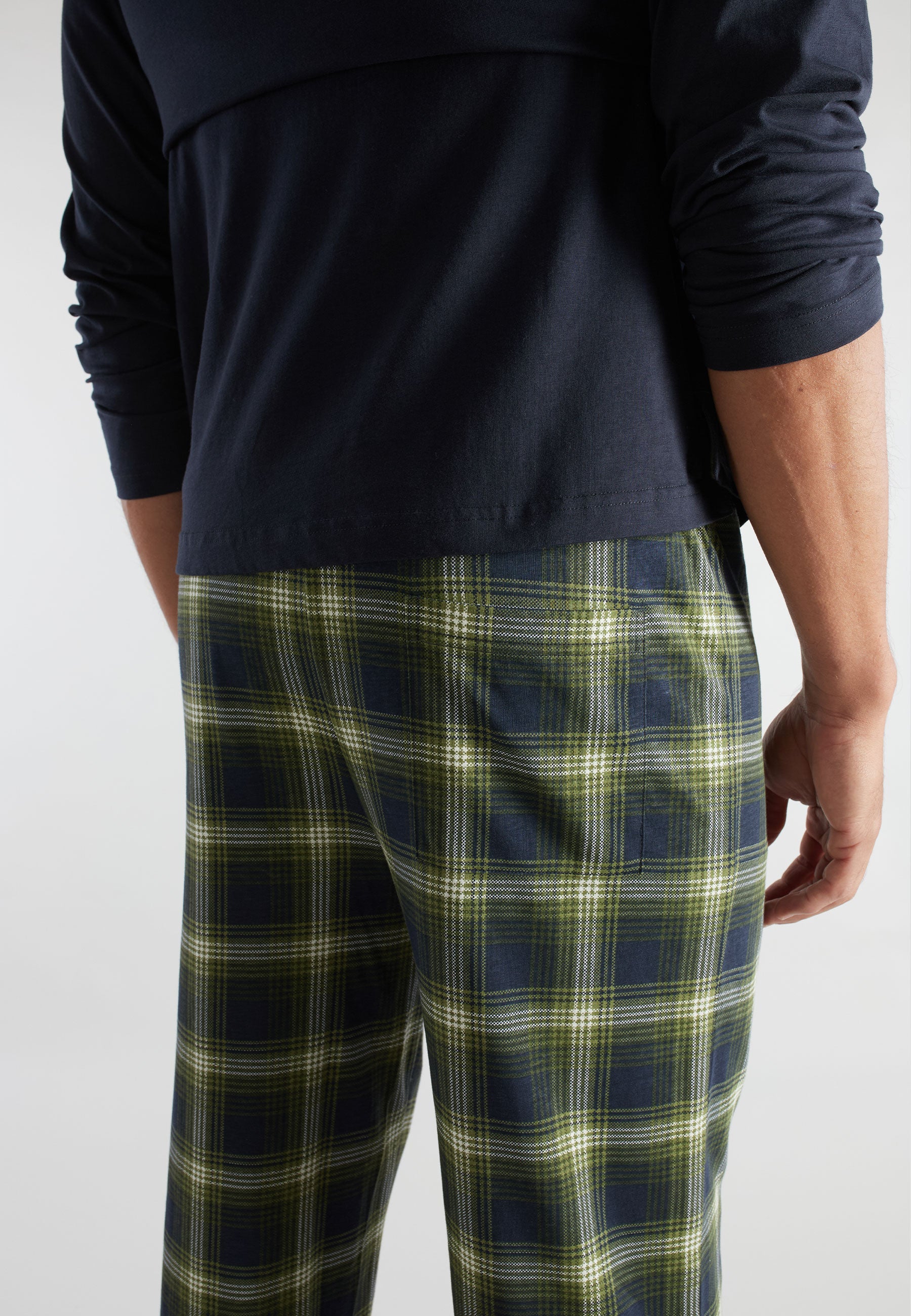 CECEBA Herren Pyjama grün kariert