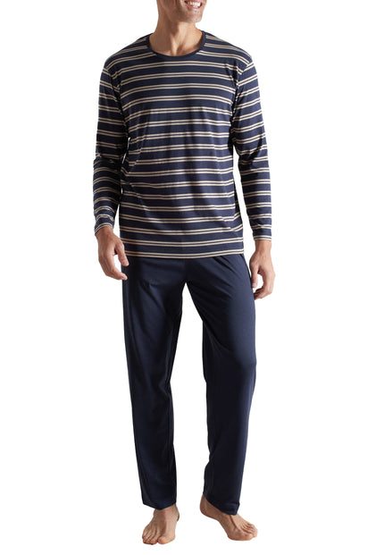 CECEBA Herren Pyjama blau quergestreift