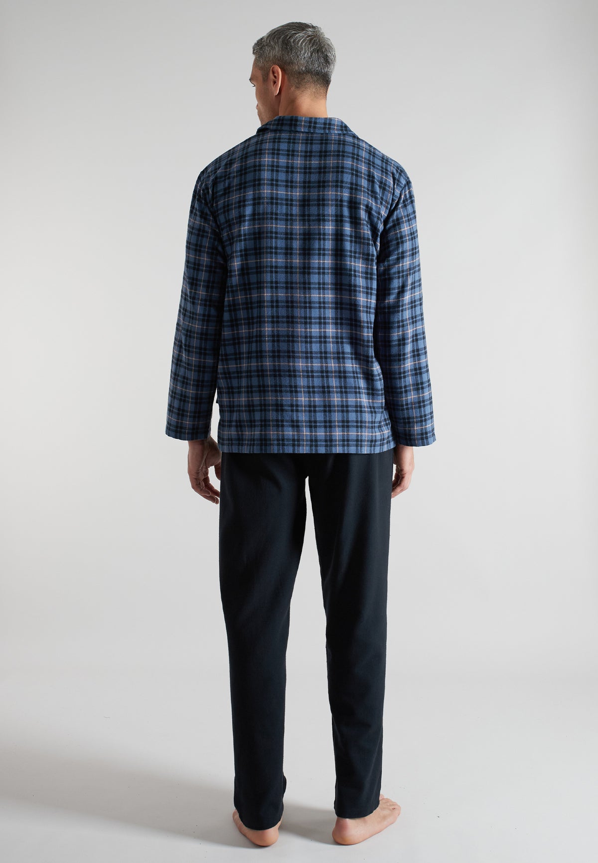 CECEBA Herren Pyjama blau kariert