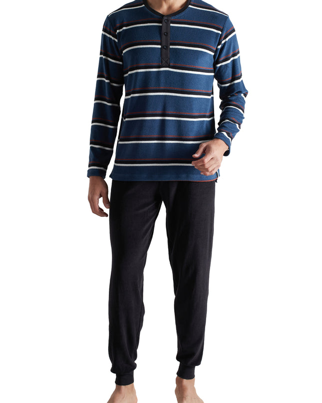 CECEBA Herren Pyjama blau quergestreift