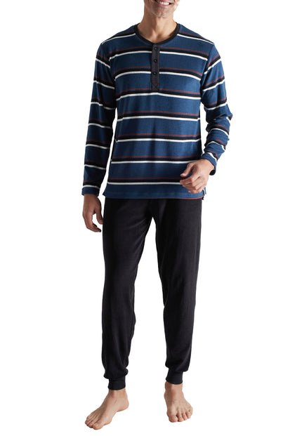 CECEBA Herren Pyjama blau quergestreift