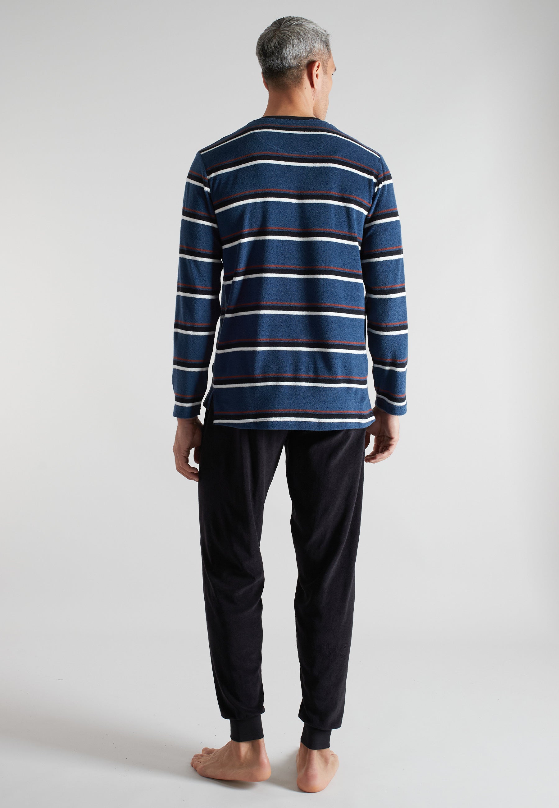 CECEBA Herren Pyjama blau quergestreift