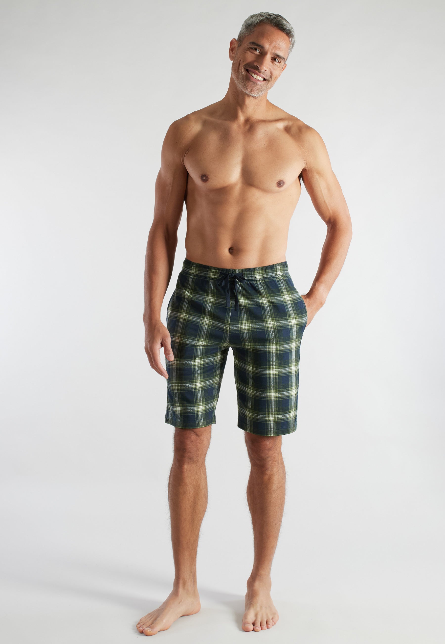 CECEBA Herren Bermuda grün kariert