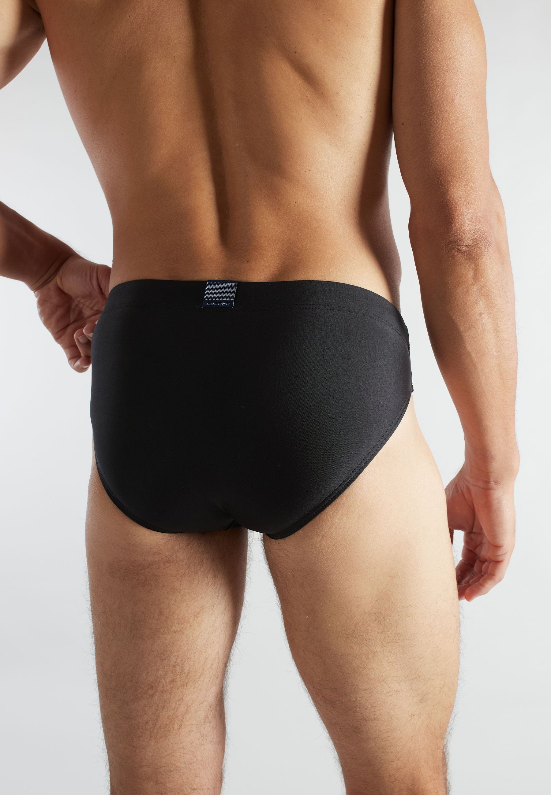 CECEBA Herren Badeslip schwarz uni