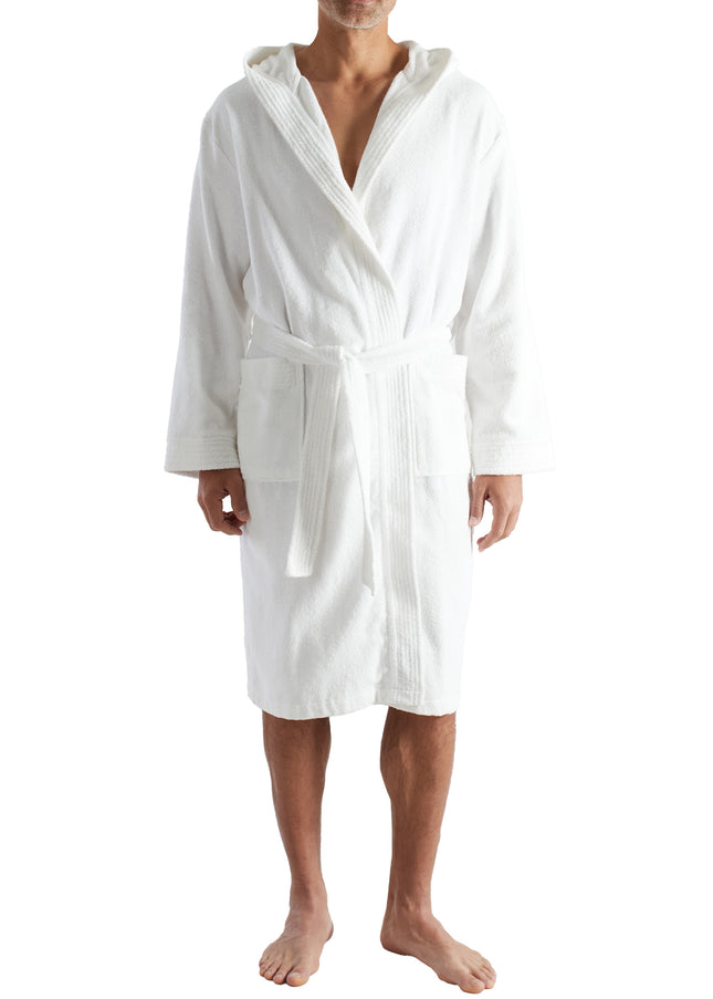 CECEBA Herren Bademantel weiß uni