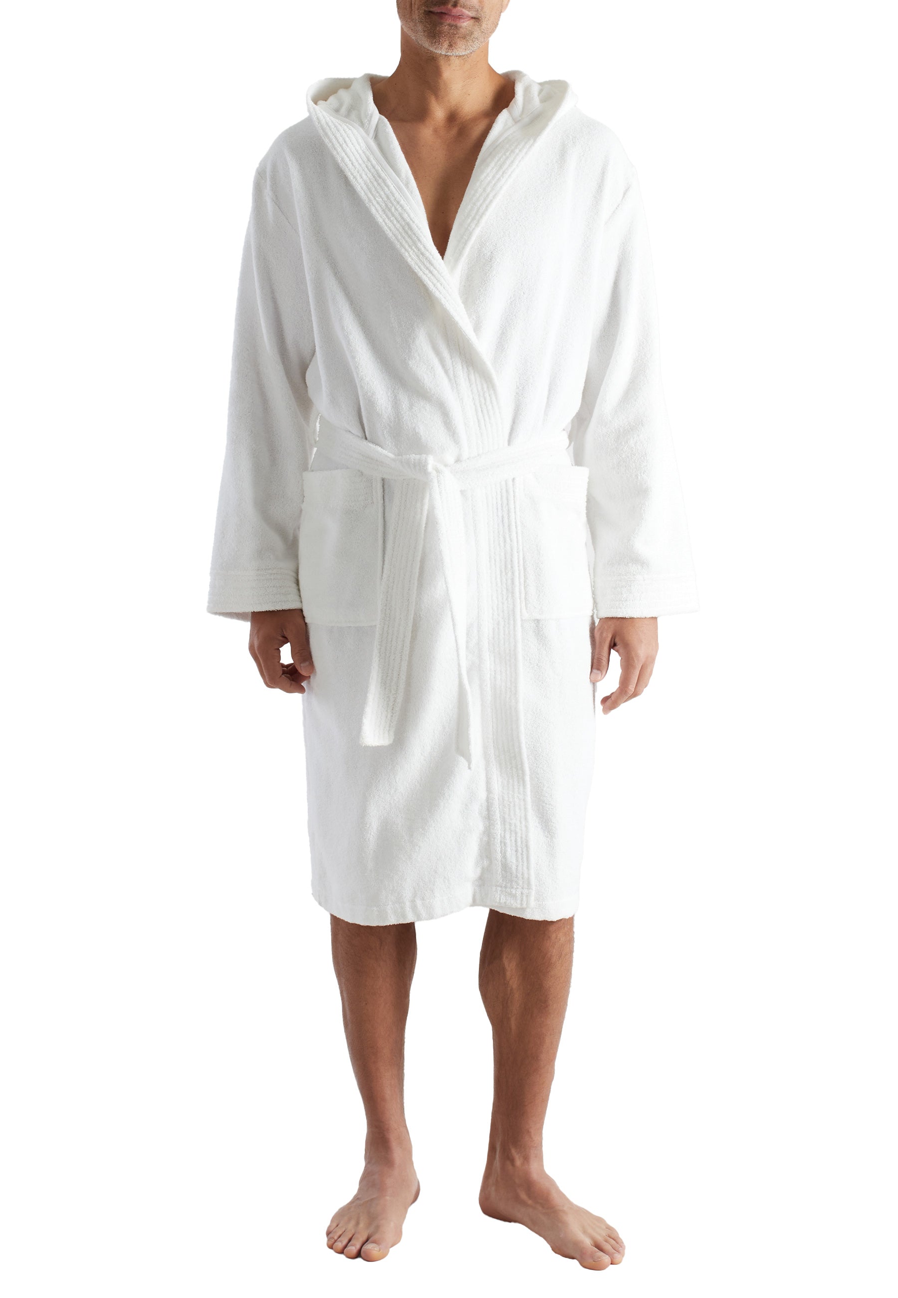 CECEBA Herren Bademantel weiß uni