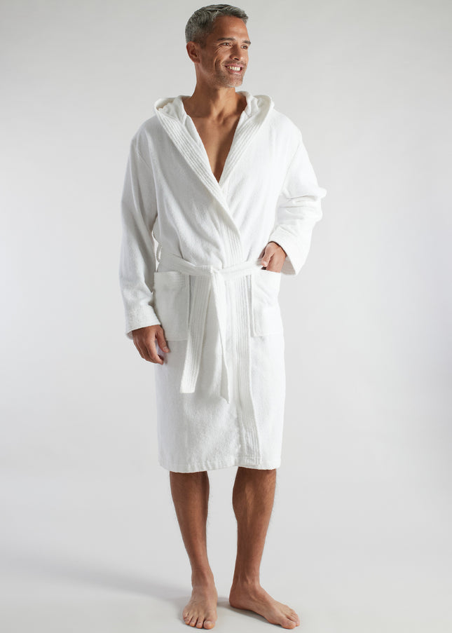 CECEBA men's bathrobe white plain