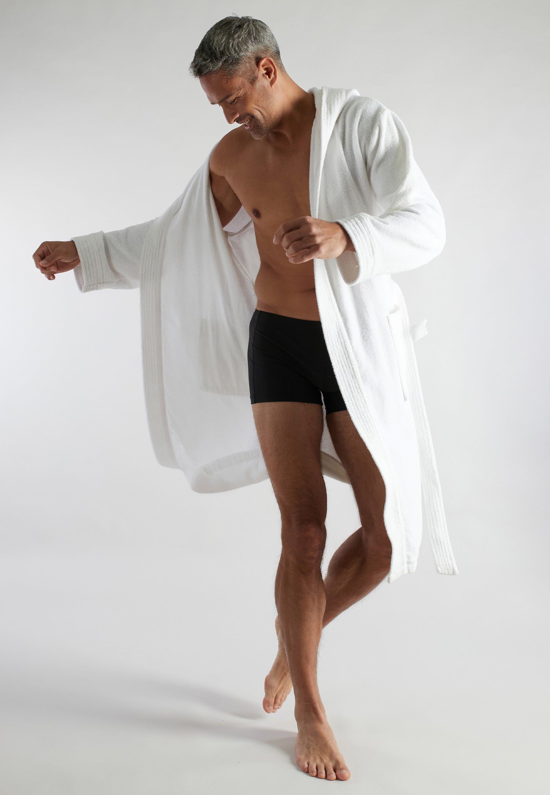 CECEBA men's bathrobe white plain