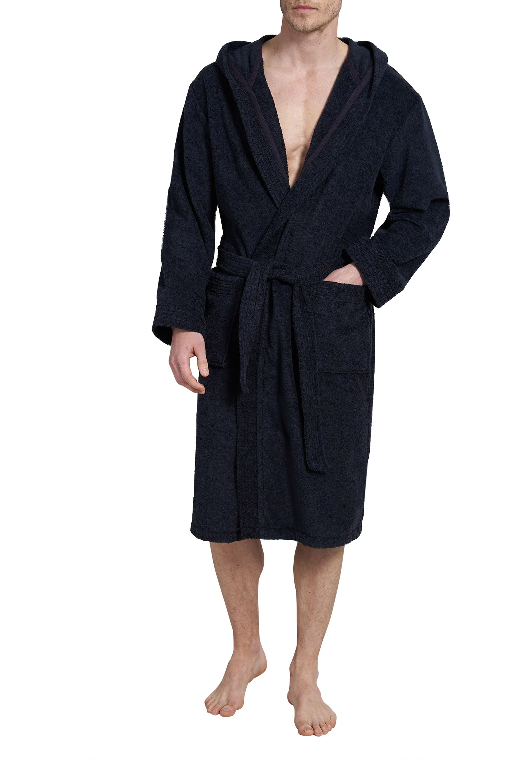 CECEBA Herren Bademantel blau uni