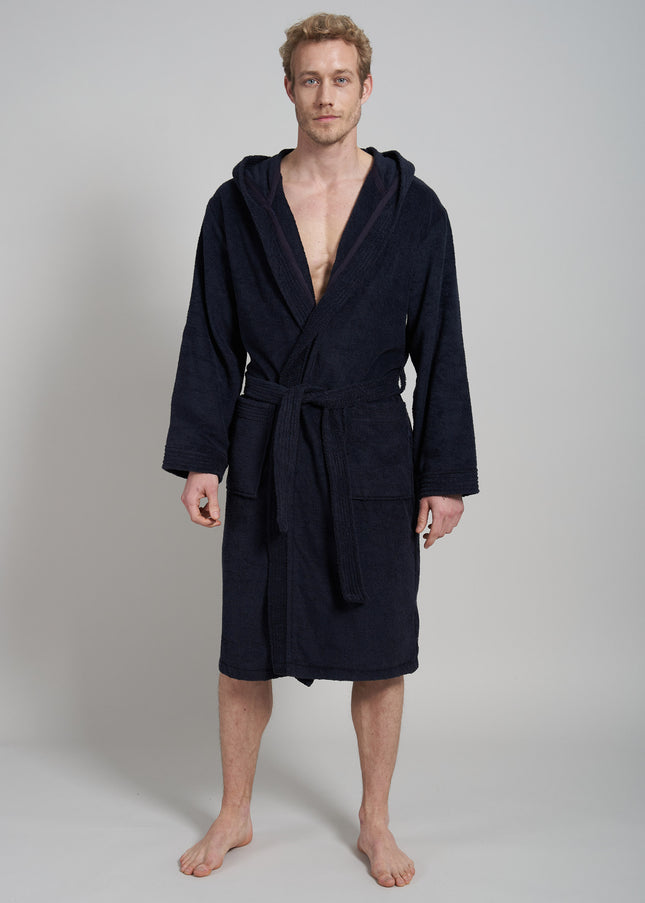 CECEBA Herren Bademantel blau uni