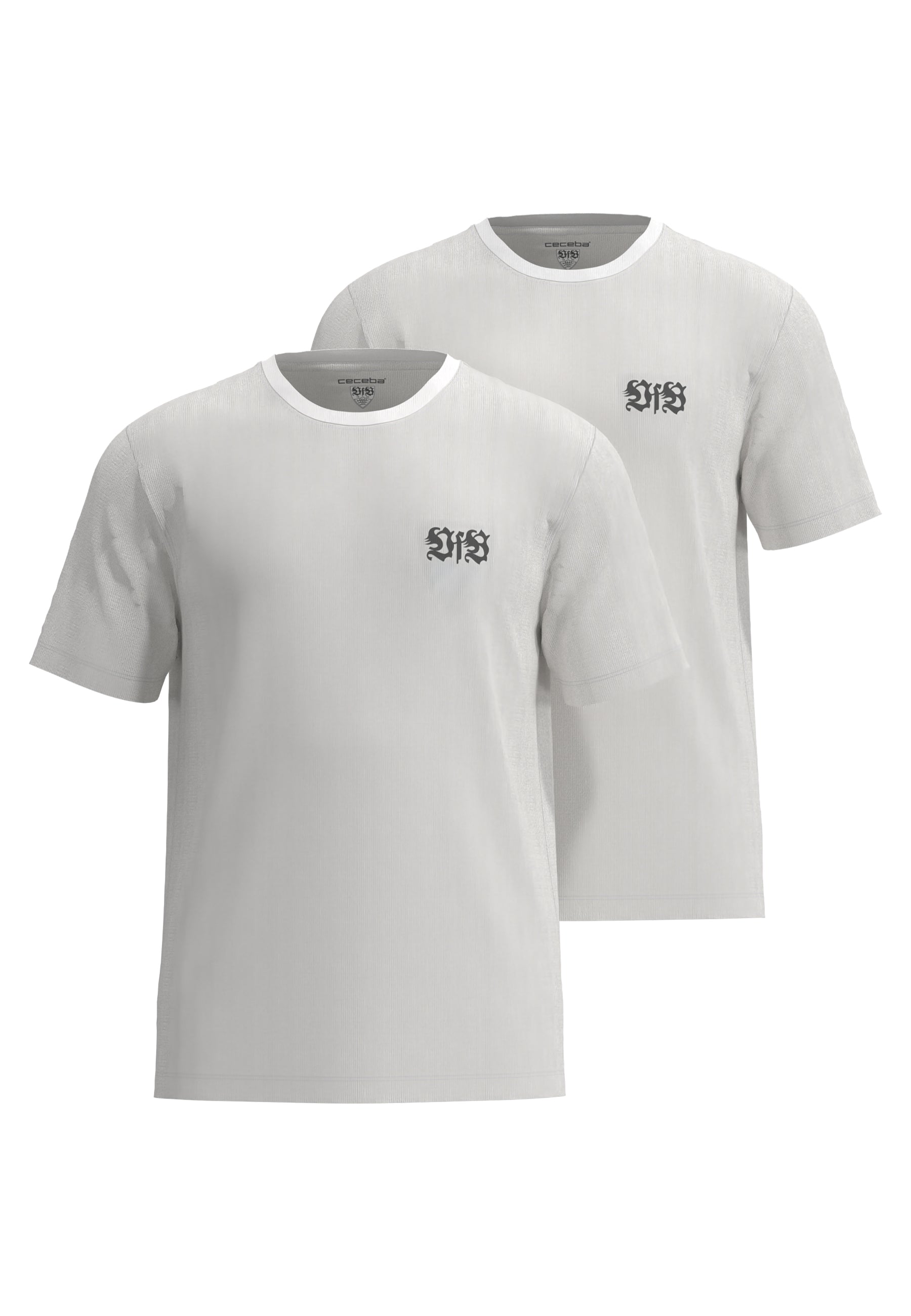 VfB men's shirt white plain 2-pack