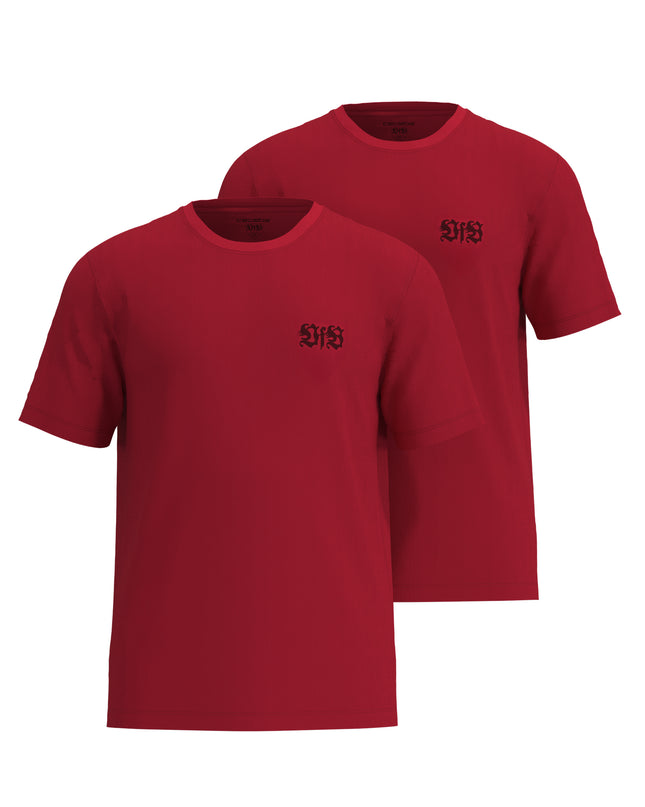 VfB men's shirt red plain 2-pack