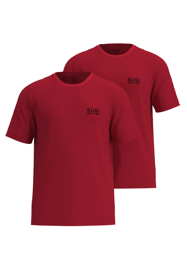 VfB men's shirt red plain 2-pack