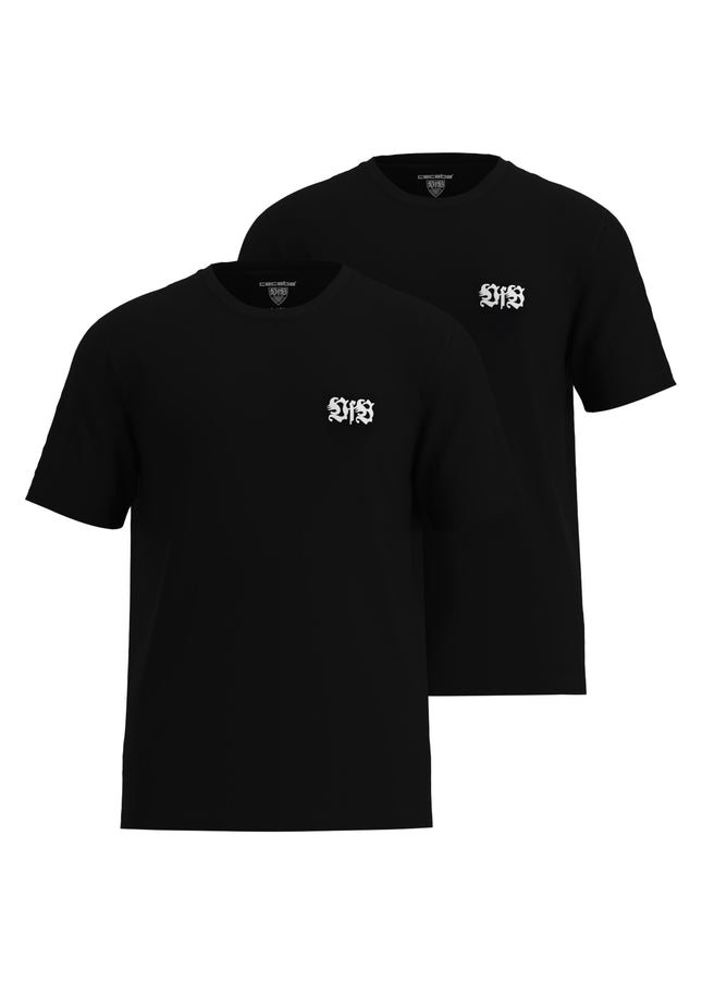 VfB men's shirt black plain 2-pack