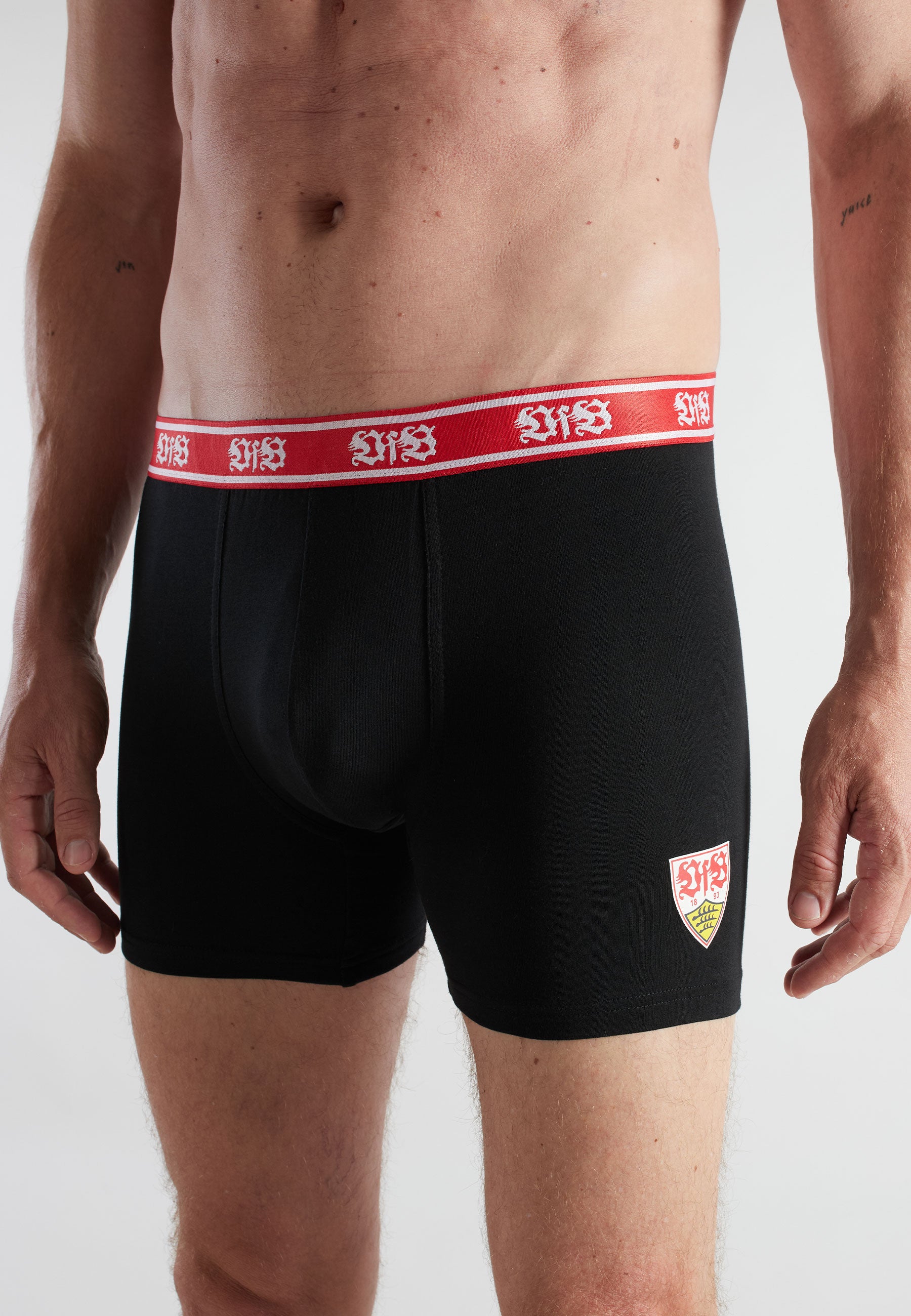 VfB Men's Pants, Black, Plain, 2-Pack