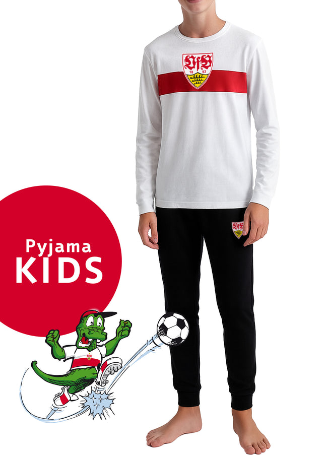 VfB Jungen Pyjama weiß