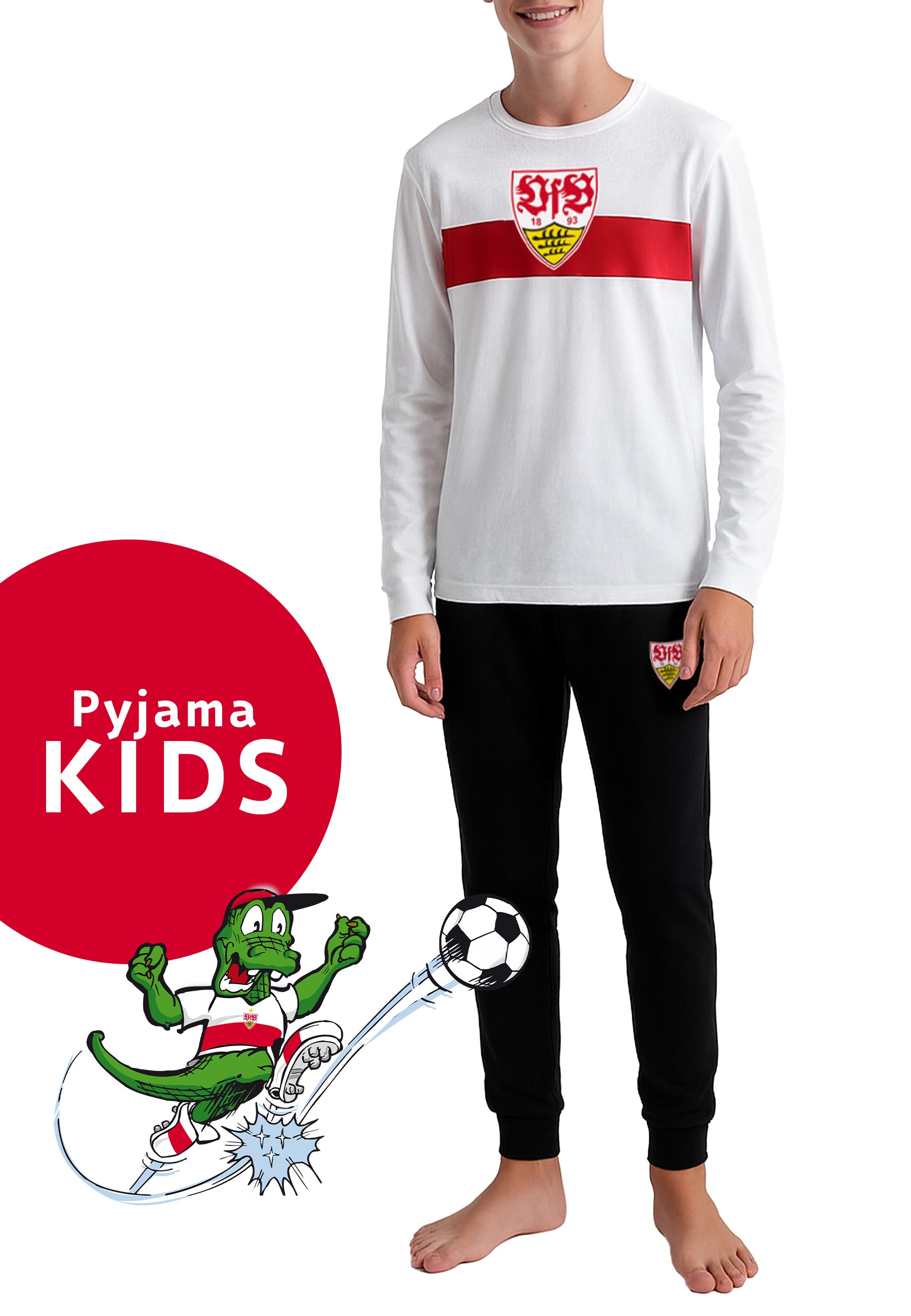 VfB Jungen Pyjama weiß