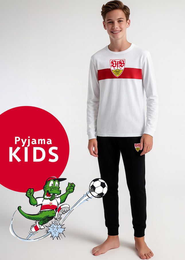 VfB Jungen Pyjama weiß