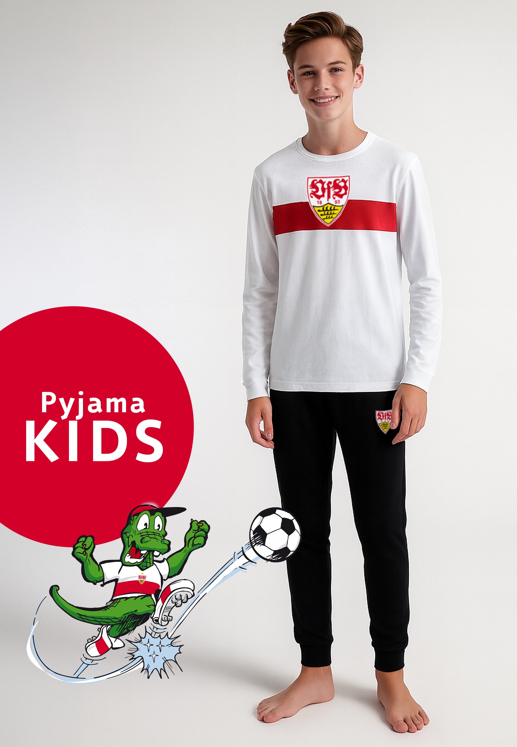 VfB Jungen Pyjama weiß