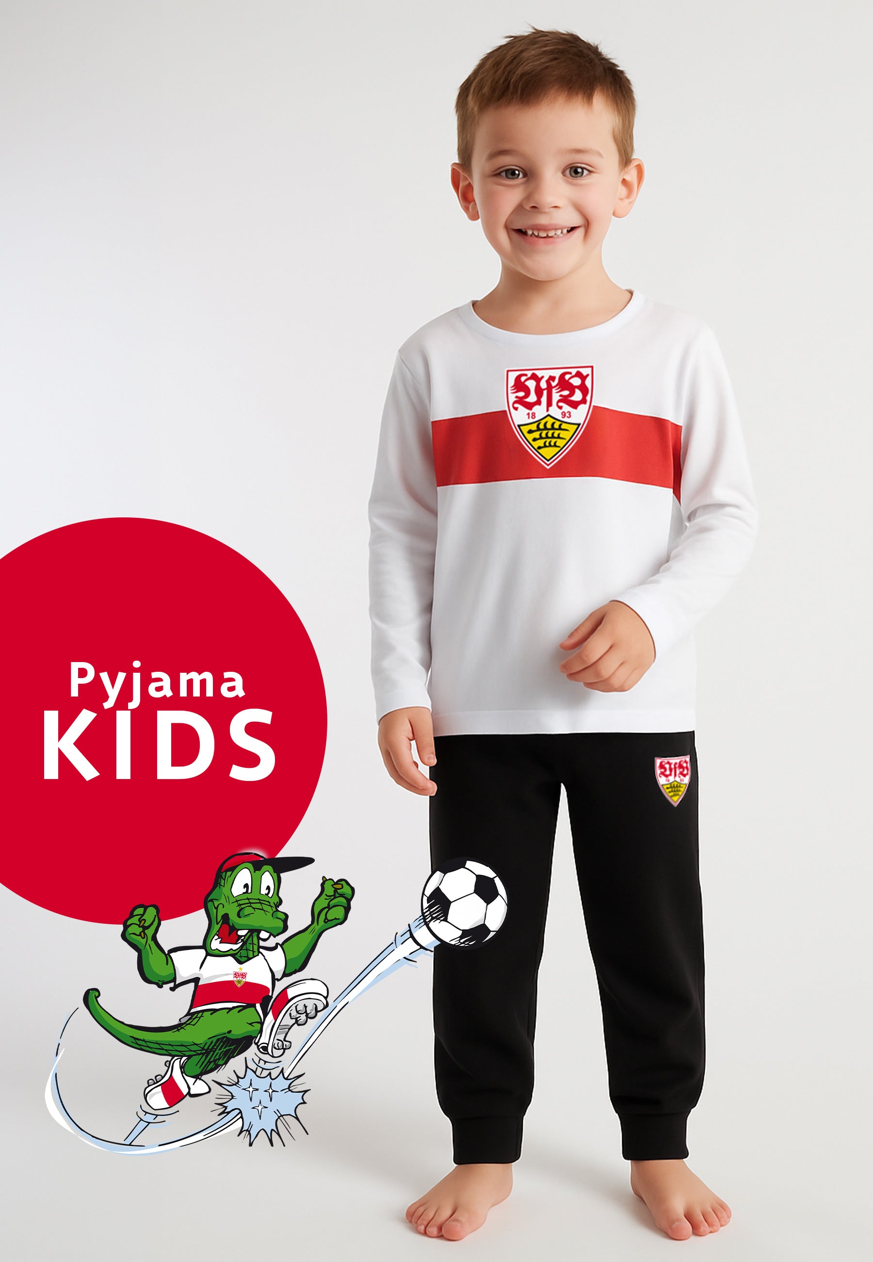 VfB Jungen Pyjama weiß