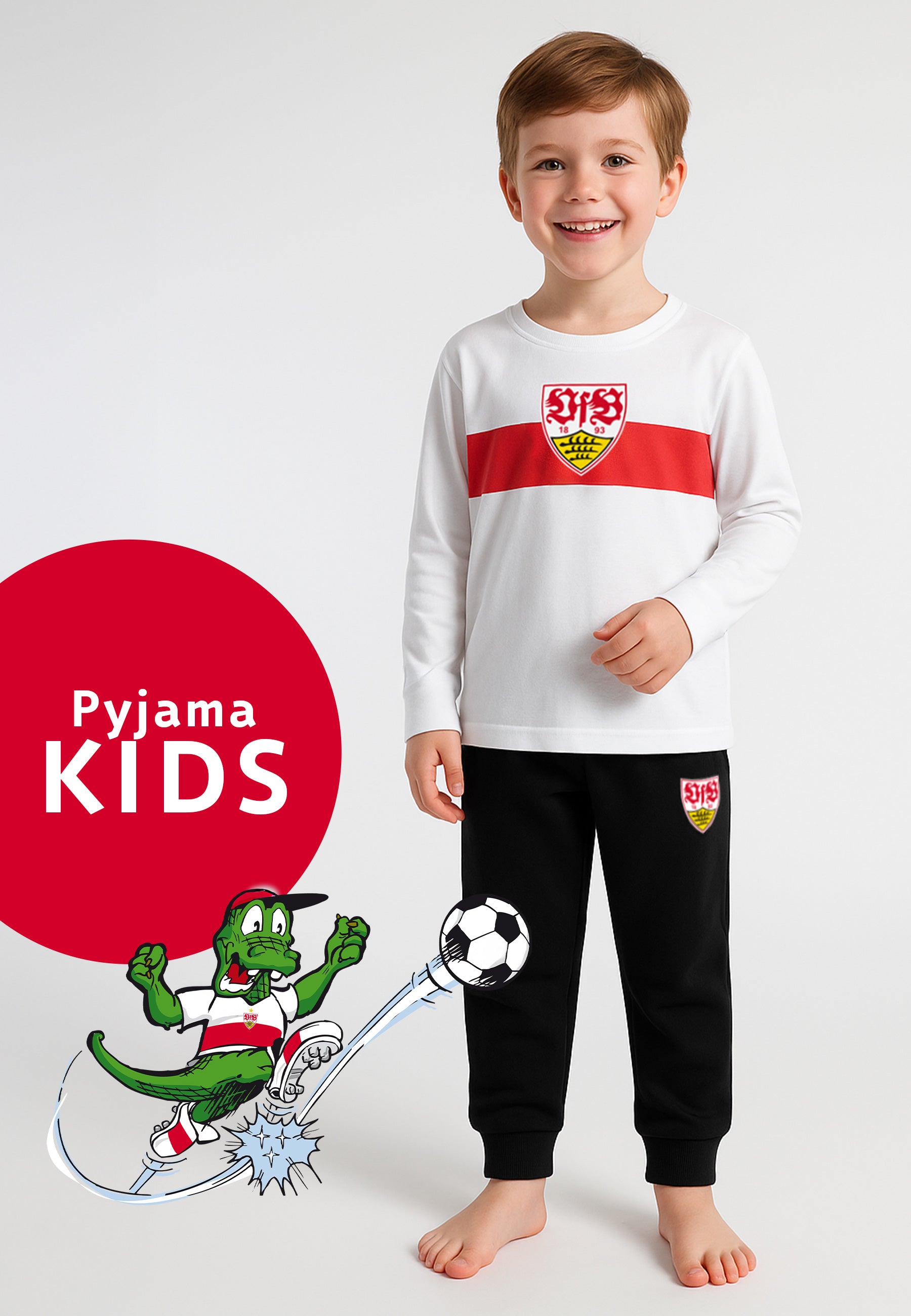 VfB Jungen Pyjama weiß