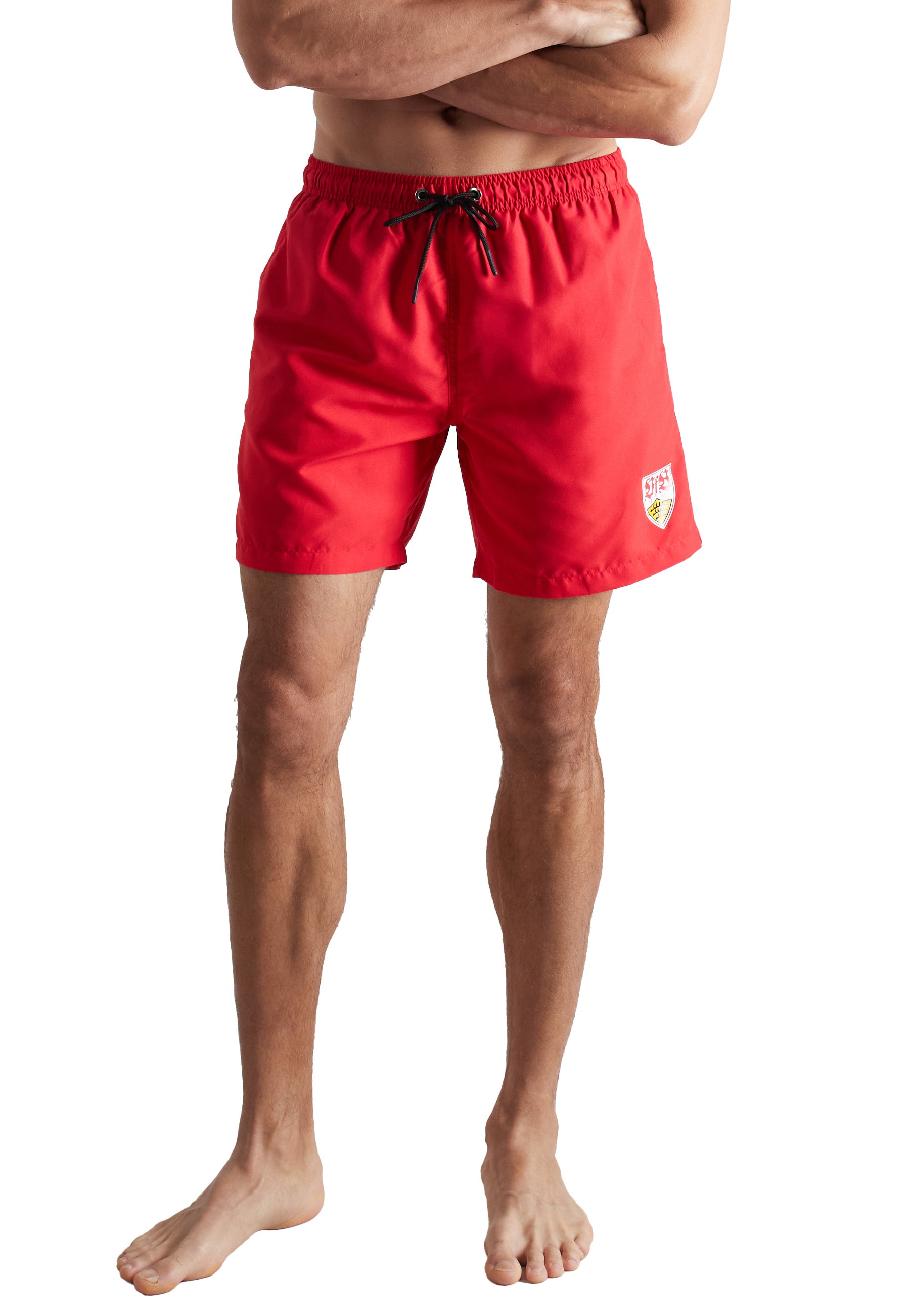 VfB men's swim shorts red plain