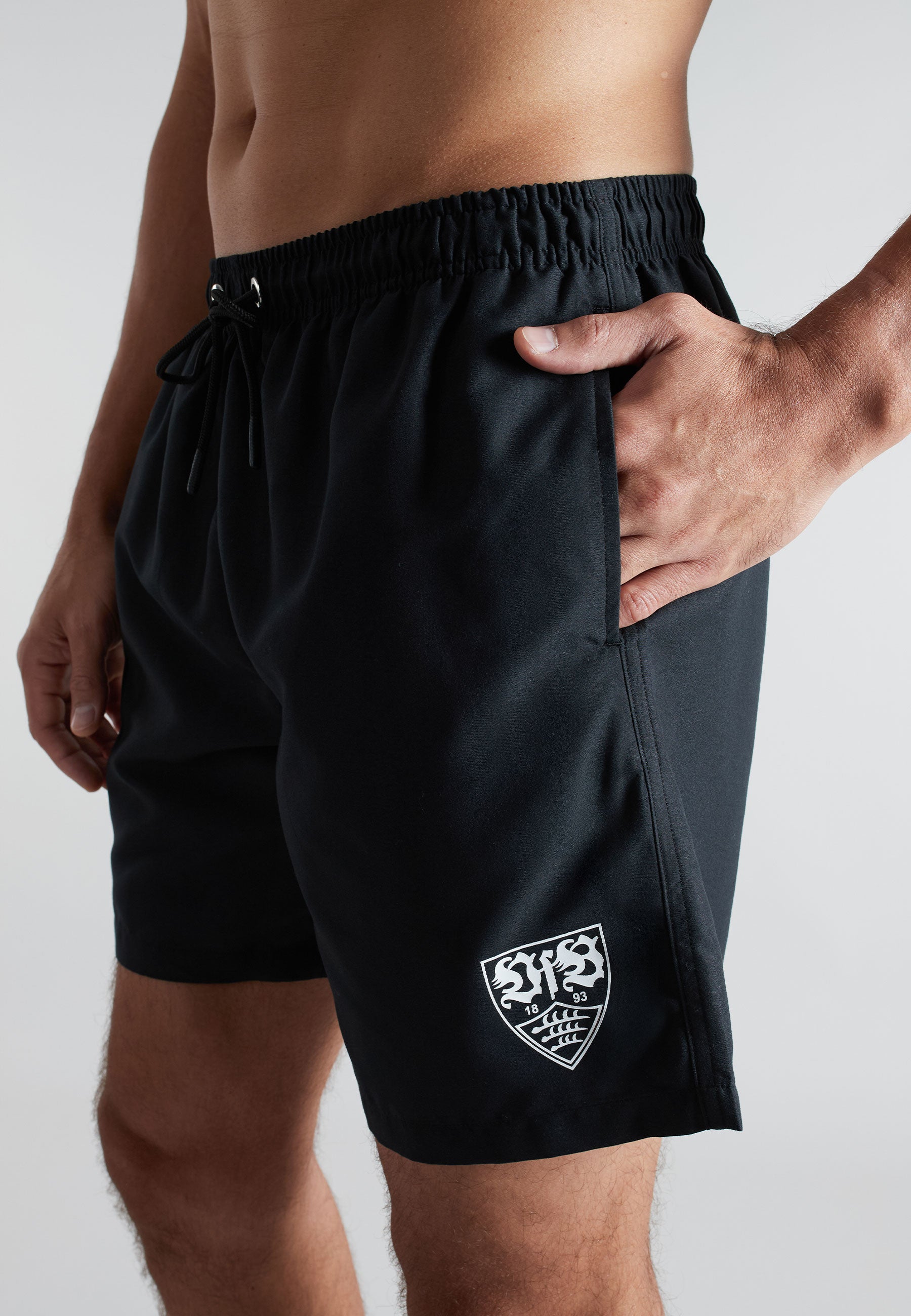 VfB Herren Badeshorts schwarz uni