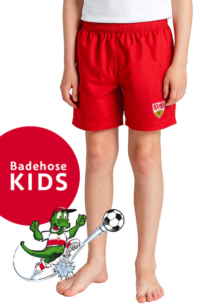 VfB boys' red swim trunks